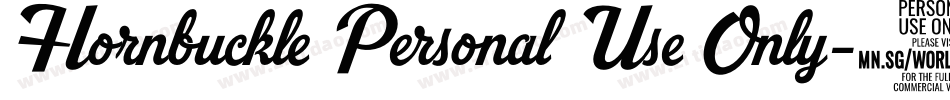 Hornbuckle Personal Use Only字体转换